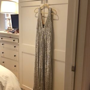 Glam Silver Sequin Jumpsuit